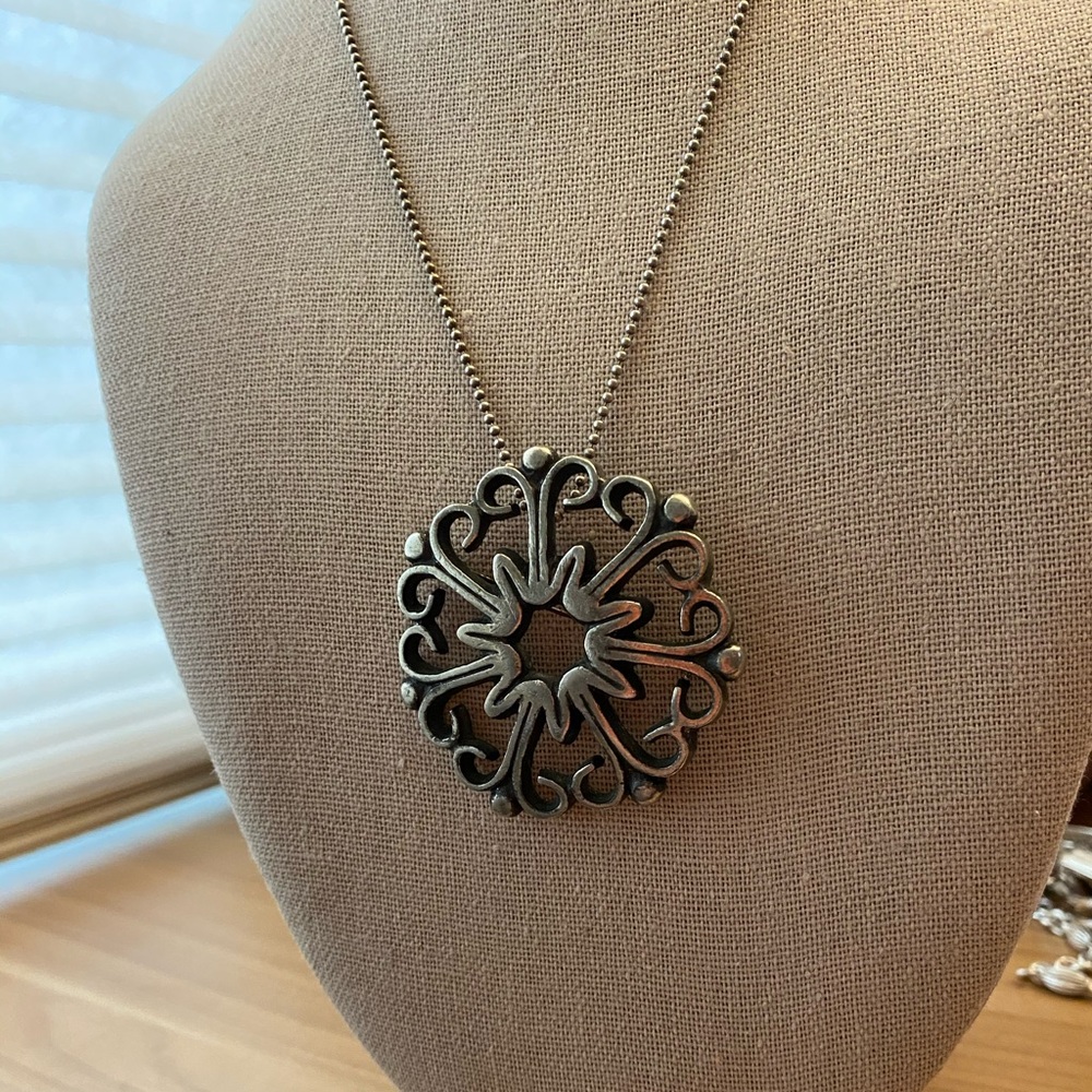 Vintage Signed Swedish pewter pendant